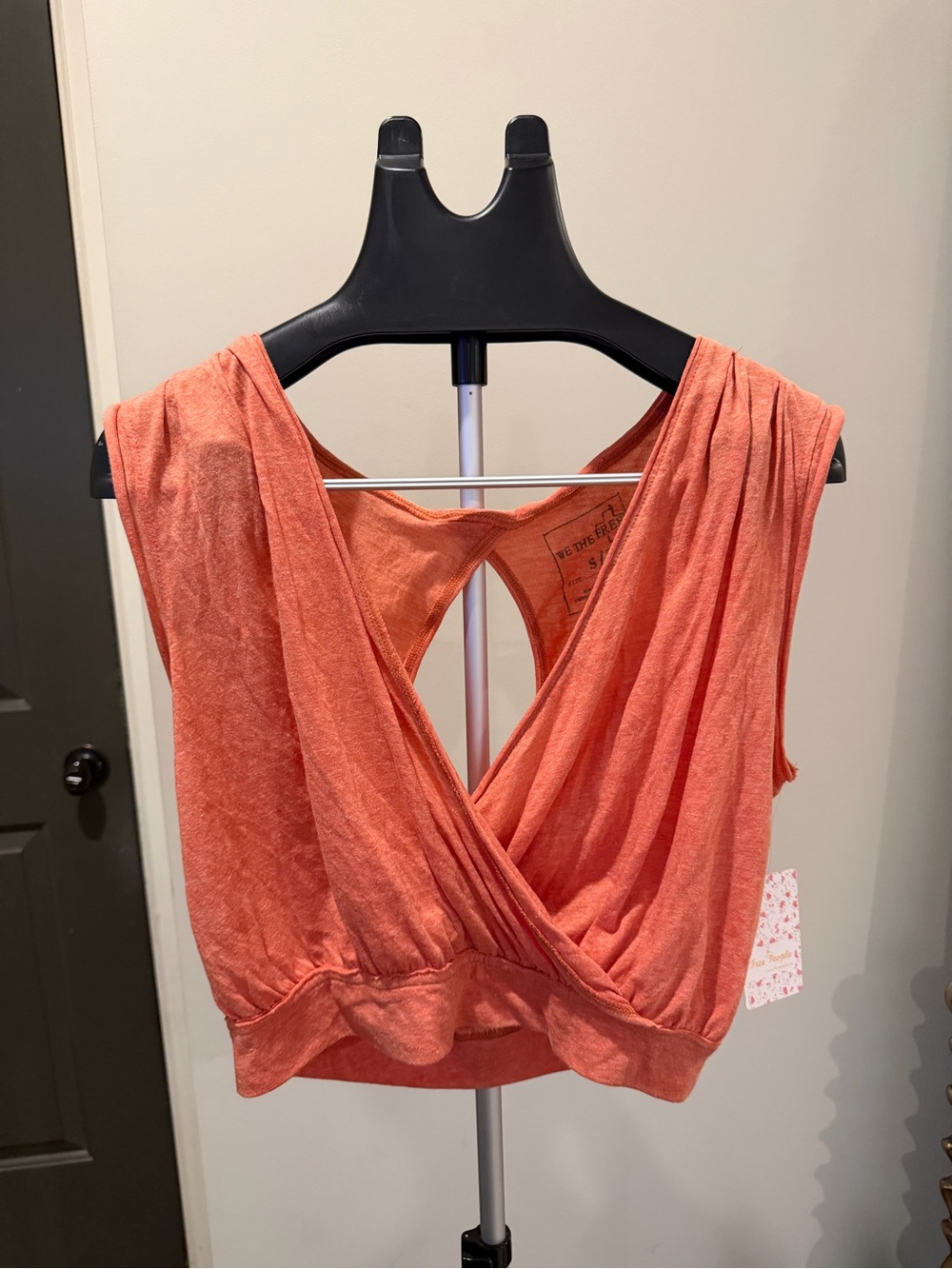 Free People We The Free Coral Wrap Front Cropped Tank Top Size S